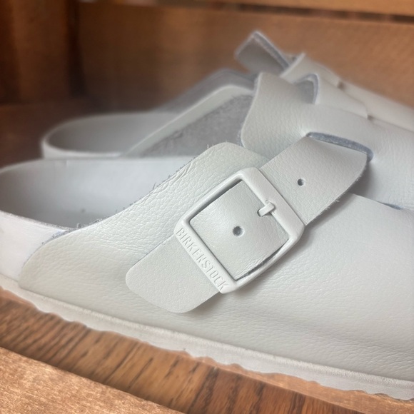 Birkenstock Exquisite Boston Gray Leather Clog Shoes size 39 - Picture 4 of 9